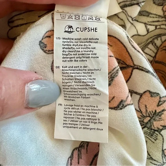 Cupshe Floral Print Camisole - Multicolor 3/4 Sleeve Size M - Picture 5 of 8